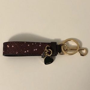 NWOT Coach Glitter Hearts Key Fob